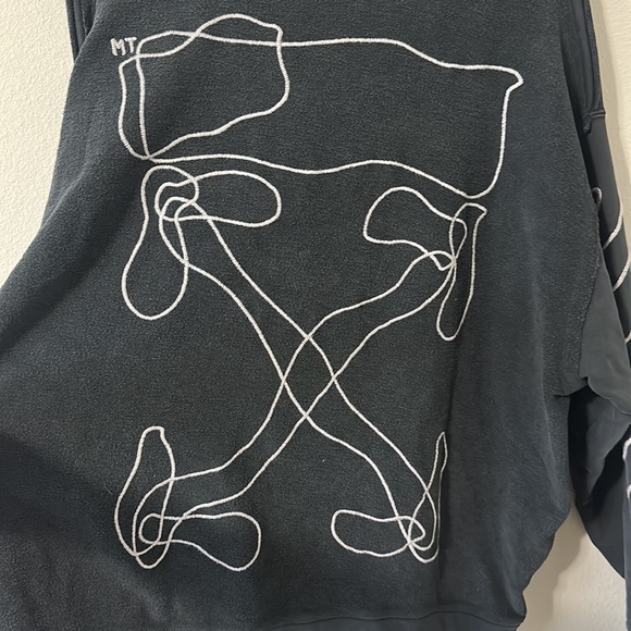 OFF-WHITE c/o Virgil Abloh "Main Label" Black Sweatshirt Men's Medium - Picture 11 of 16